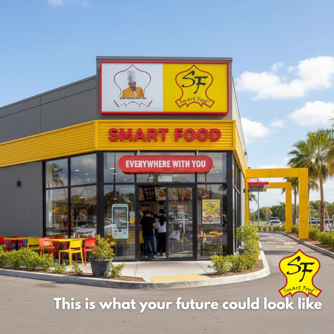 Smart Food Restaurant Sonniges Ambiente mit Palmen