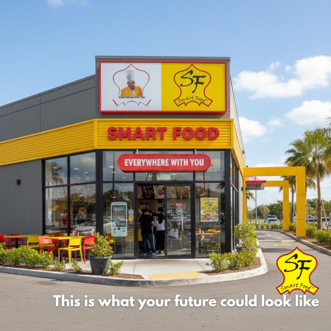 Smart Food Restaurant Sonniges Ambiente mit Palmen